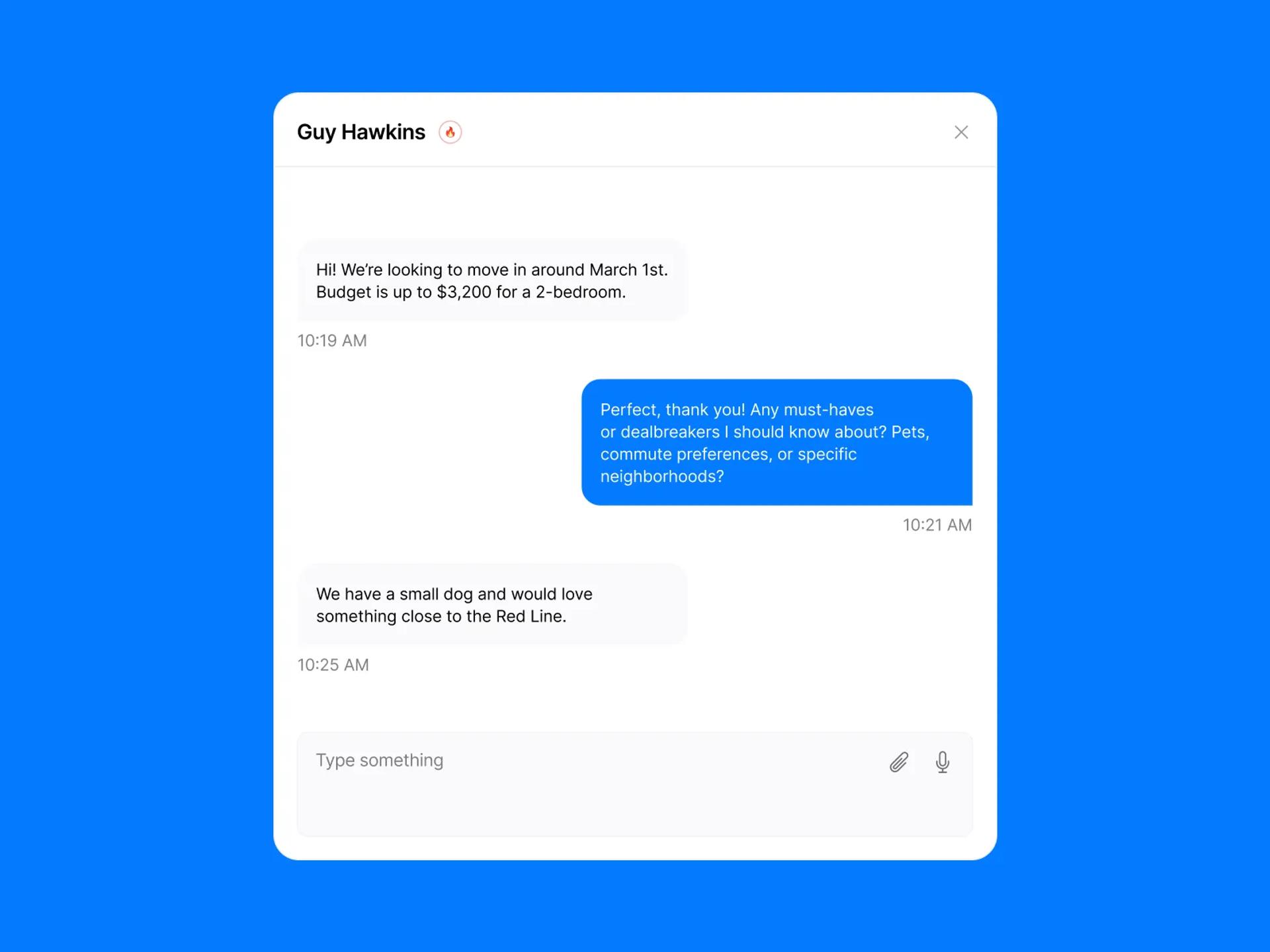 Agents picking up a conversation already in progress