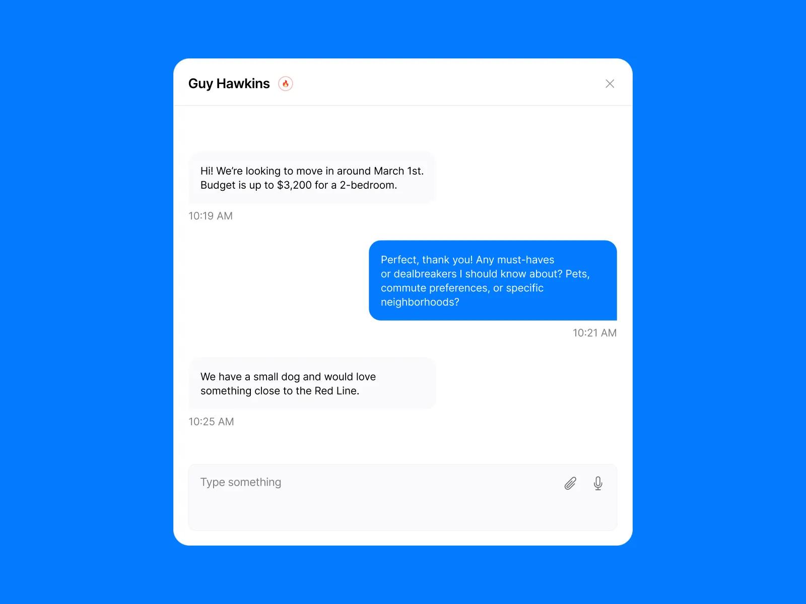 Agents picking up a conversation already in progress