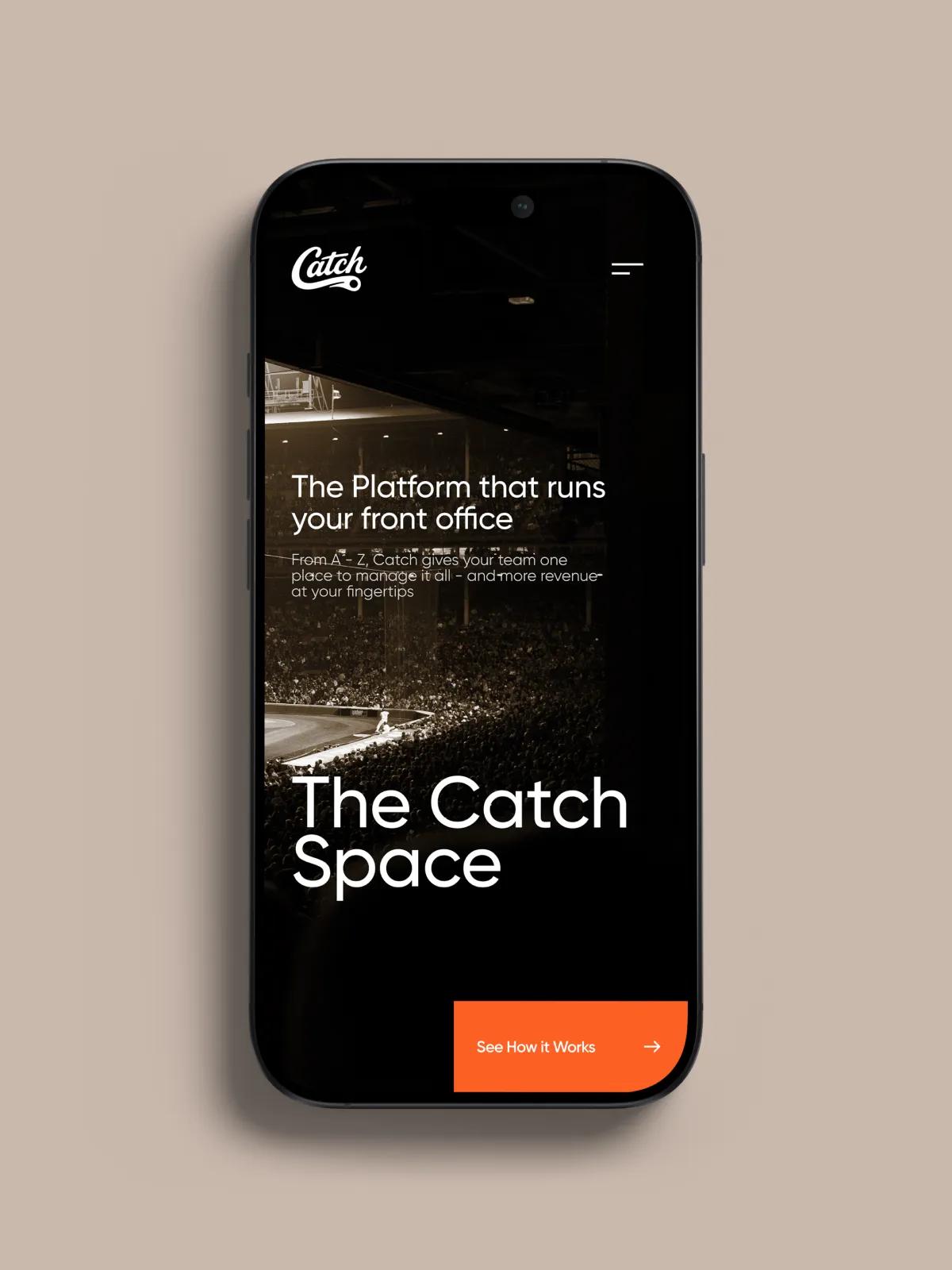 Catch marketing site with a forward-looking visual language