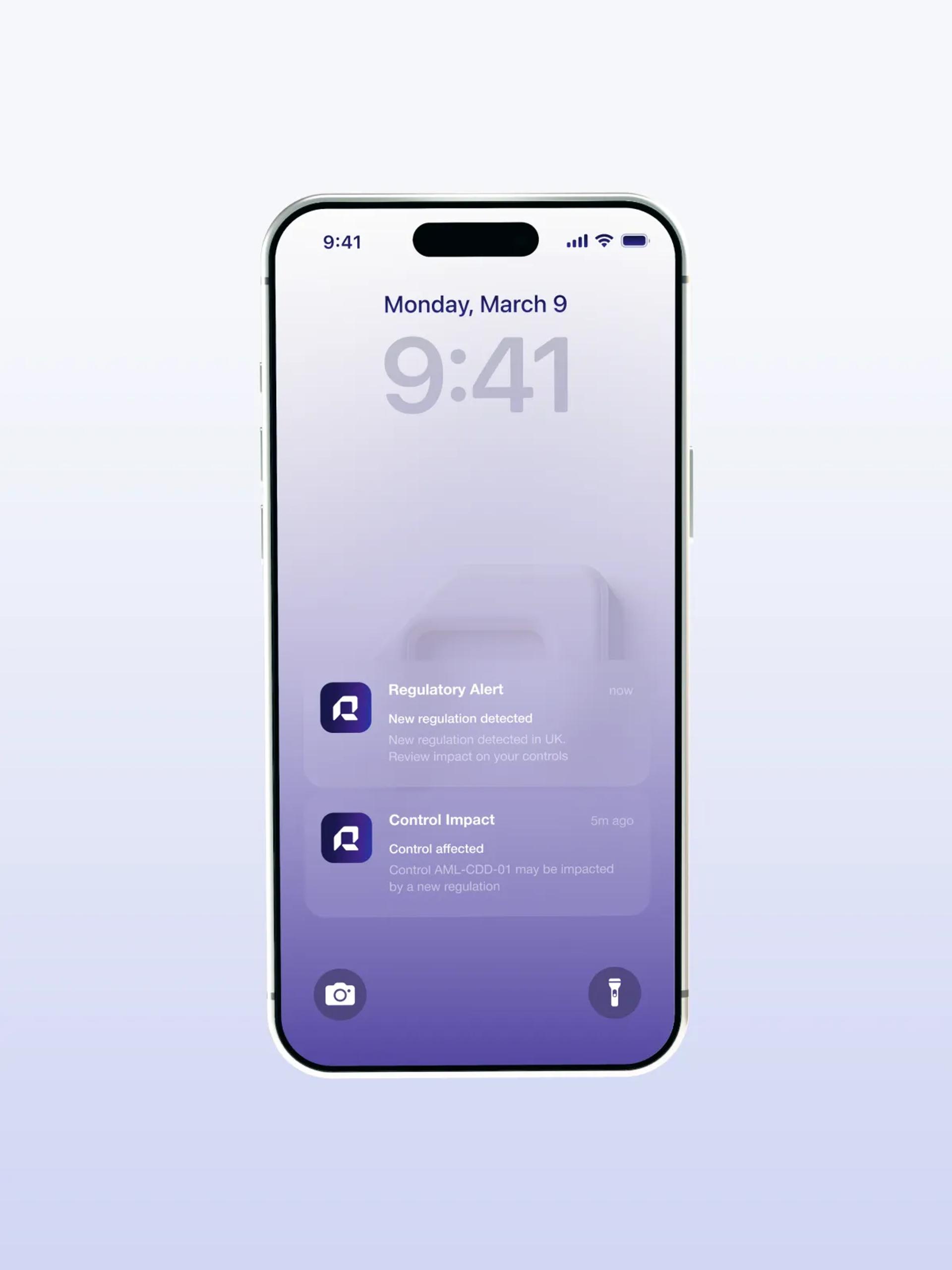 Compliance platform interface showing real-time alerts and task management