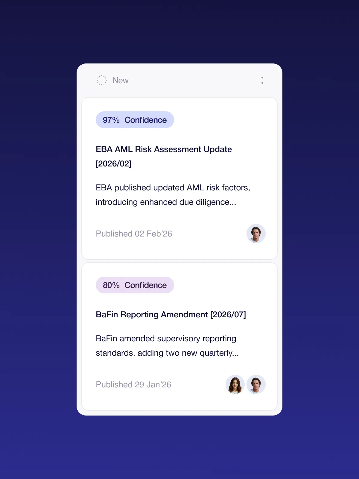 Compliance workflow automation dashboard with task assignments and alerts